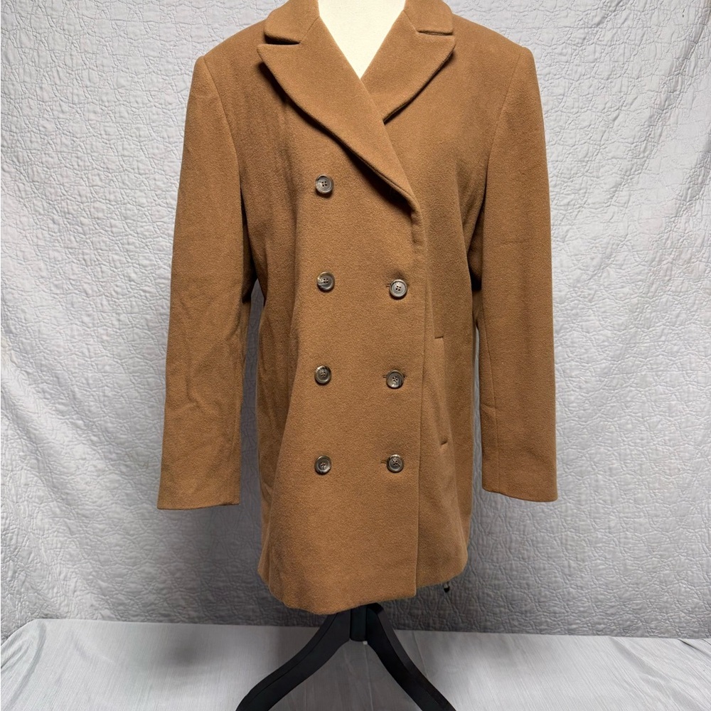 Harold Powell ( Harold’s) brown double breasted pea coat